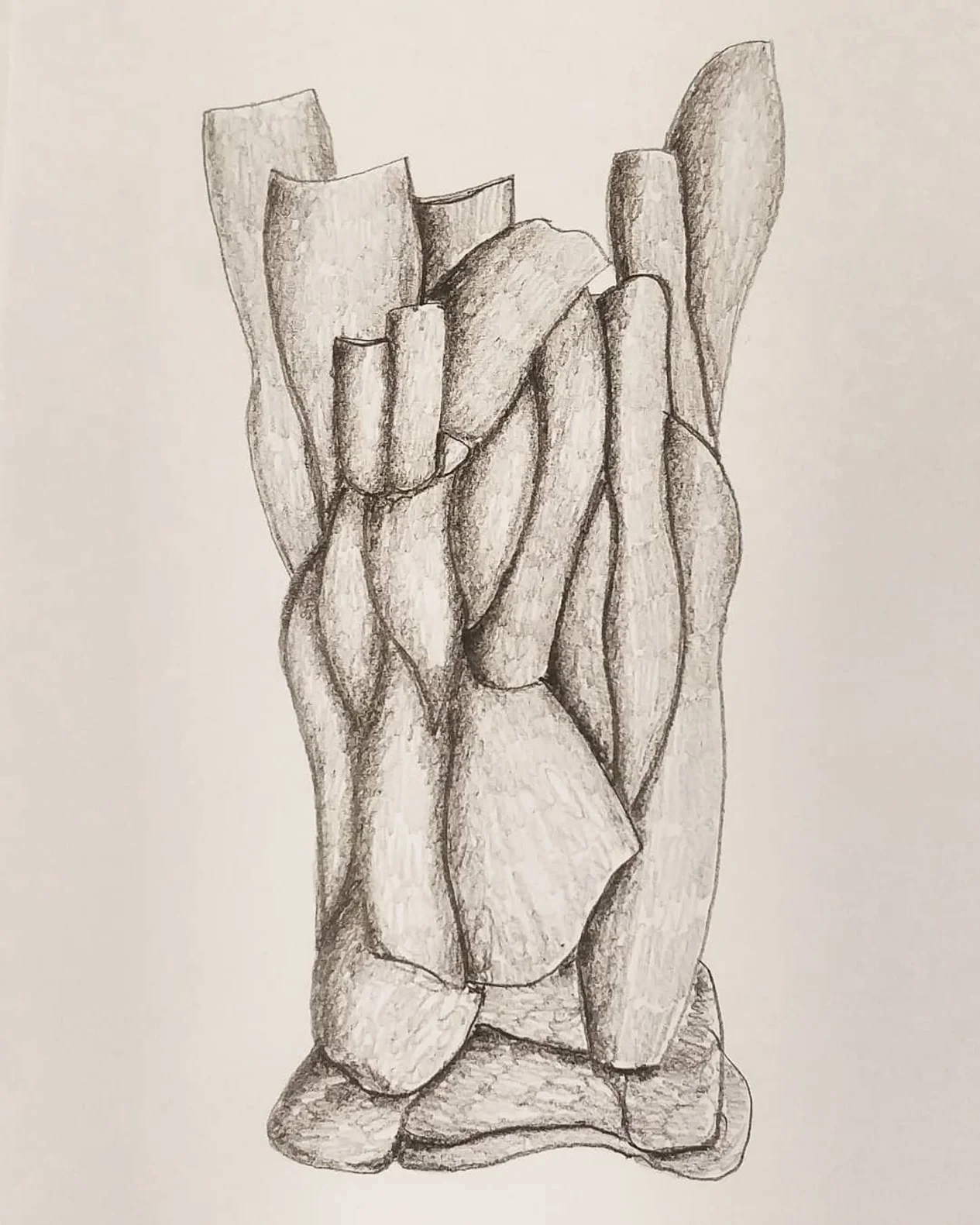 Composizione verticale a grafite III